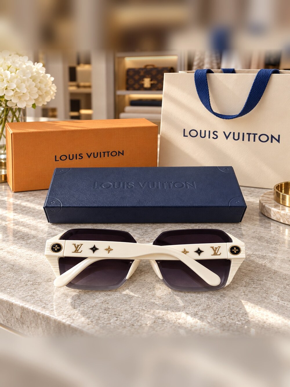 Louis Vuitton White Monogram Shades - Picture 6 of 6